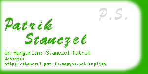 patrik stanczel business card